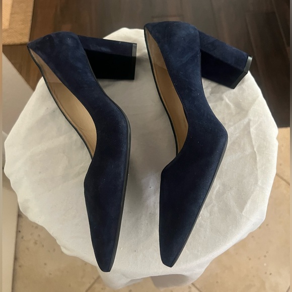 Stuart Weitzman Stuart Block Heel 75 Pointed Toe Pump Shoes New 10.5 $495 - Picture 8 of 13